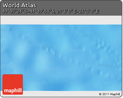 Physical 3D Map of the Area around 41° 25' 39" S, 25° 34' 30" E