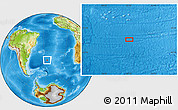 Physical Location Map of the area around 41° 25' 39" S, 25° 25' 29" W