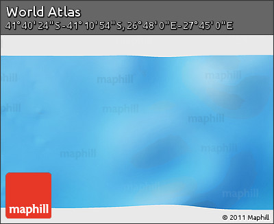 Physical 3D Map of the Area around 41° 25' 39" S, 27° 16' 29" E