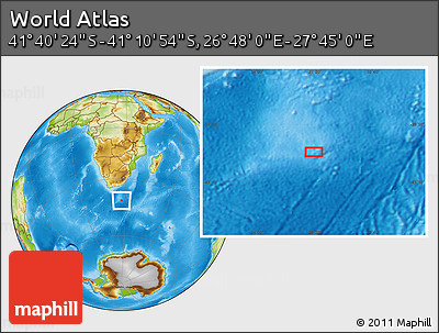 Physical Location Map of the Area around 41° 25' 39" S, 27° 16' 29" E