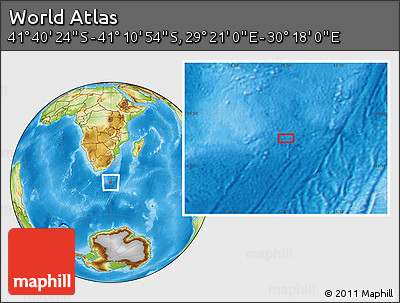 Physical Location Map of the Area around 41° 25' 39" S, 29° 49' 30" E