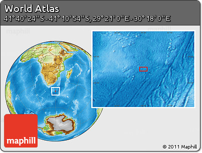 Physical Location Map of the Area around 41° 25' 39" S, 29° 49' 30" E