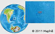 Physical Location Map of the area around 41° 25' 39" S, 32° 13' 30" W
