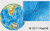 Physical Location Map of the area around 41° 25' 39" S, 34° 4' 30" E