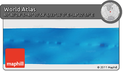 Physical Panoramic Map of the Area around 41° 25' 39" S, 34° 4' 30" E