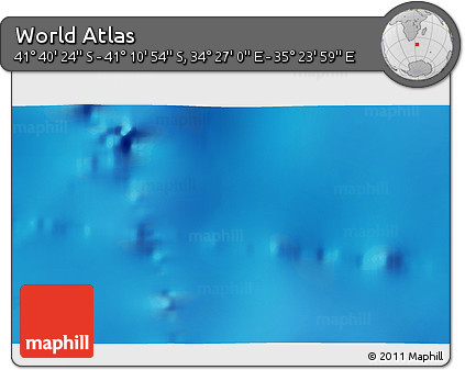 Physical 3D Map of the Area around 41° 25' 39" S, 34° 55' 29" E