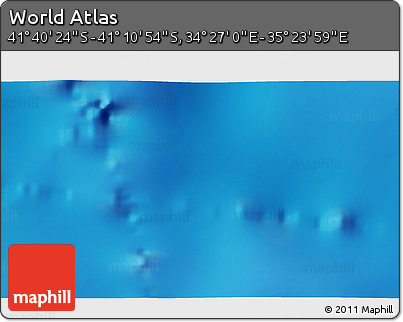 Physical 3D Map of the Area around 41° 25' 39" S, 34° 55' 29" E