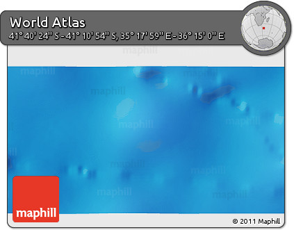 Physical 3D Map of the Area around 41° 25' 39" S, 35° 46' 29" E