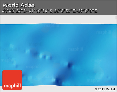 Physical 3D Map of the Area around 41° 25' 39" S, 36° 37' 30" E
