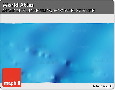 Physical 3D Map of the Area around 41° 25' 39" S, 36° 37' 30" E