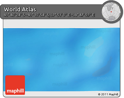 Physical 3D Map of the Area around 41° 25' 39" S, 38° 19' 30" E