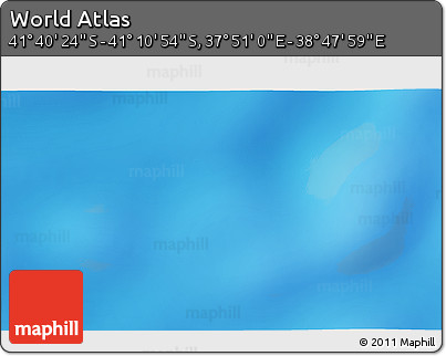 Physical 3D Map of the Area around 41° 25' 39" S, 38° 19' 30" E