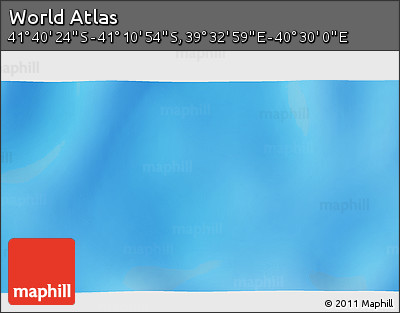 Physical 3D Map of the Area around 41° 25' 39" S, 40° 1' 29" E