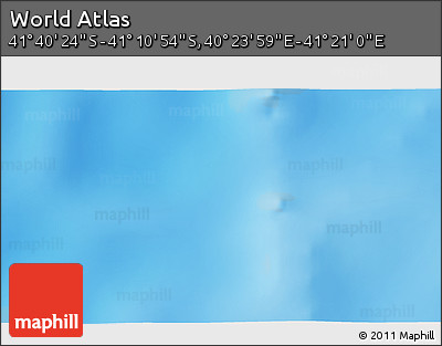 Physical 3D Map of the Area around 41° 25' 39" S, 40° 52' 30" E