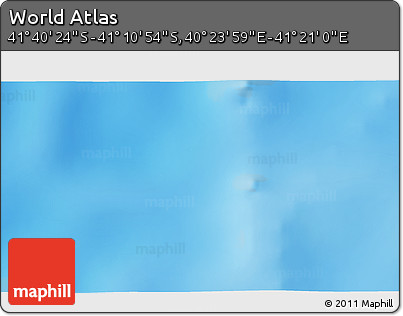 Physical 3D Map of the Area around 41° 25' 39" S, 40° 52' 30" E