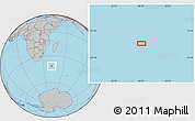 Gray Location Map of the area around 41° 25' 39" S, 42° 34' 30" E