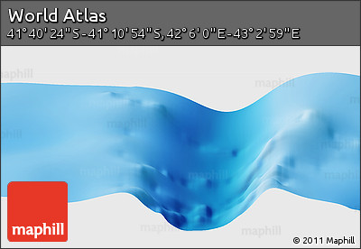 Physical Panoramic Map of the Area around 41° 25' 39" S, 42° 34' 30" E