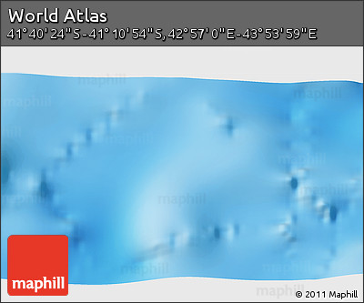Physical 3D Map of the Area around 41° 25' 39" S, 43° 25' 29" E