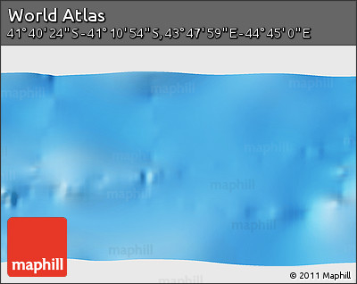 Physical 3D Map of the Area around 41° 25' 39" S, 44° 16' 29" E