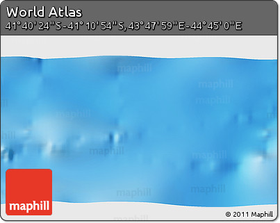 Physical 3D Map of the Area around 41° 25' 39" S, 44° 16' 29" E
