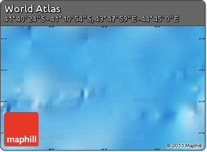 Physical Map of the Area around 41° 25' 39" S, 44° 16' 29" E