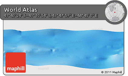 Physical Panoramic Map of the Area around 41° 25' 39" S, 44° 16' 29" E