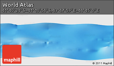 Physical Panoramic Map of the Area around 41° 25' 39" S, 44° 16' 29" E
