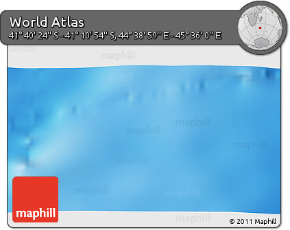 Physical 3D Map of the Area around 41° 25' 39" S, 45° 7' 30" E