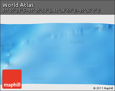 Physical 3D Map of the Area around 41° 25' 39" S, 45° 7' 30" E