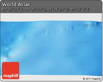 Physical 3D Map of the Area around 41° 25' 39" S, 45° 7' 30" E