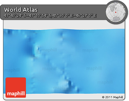 Physical 3D Map of the Area around 41° 25' 39" S, 45° 58' 30" E