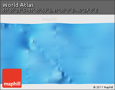 Physical 3D Map of the Area around 41° 25' 39" S, 45° 58' 30" E