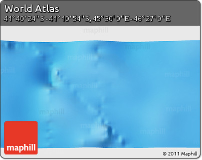 Physical 3D Map of the Area around 41° 25' 39" S, 45° 58' 30" E