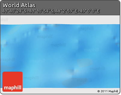 Physical 3D Map of the Area around 41° 25' 39" S, 48° 31' 29" E