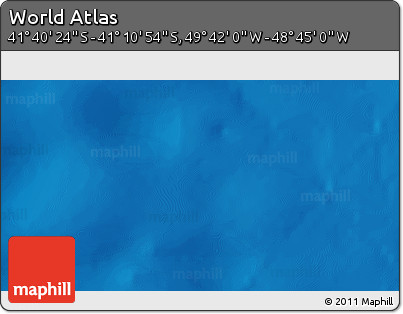 Physical 3D Map of the Area around 41° 25' 39" S, 49° 13' 30" W