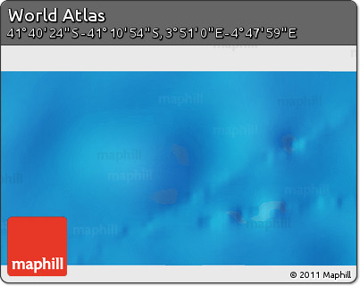 Physical 3D Map of the Area around 41° 25' 39" S, 4° 19' 30" E
