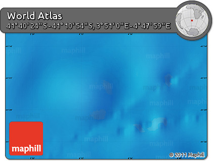 Physical Map of the Area around 41° 25' 39" S, 4° 19' 30" E