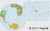 Political Location Map of the area around 41° 25' 39" S, 4° 10' 30" W