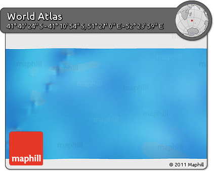 Physical 3D Map of the Area around 41° 25' 39" S, 51° 55' 29" E