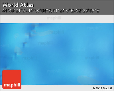 Physical 3D Map of the Area around 41° 25' 39" S, 51° 55' 29" E