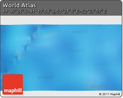 Physical 3D Map of the Area around 41° 25' 39" S, 51° 55' 29" E