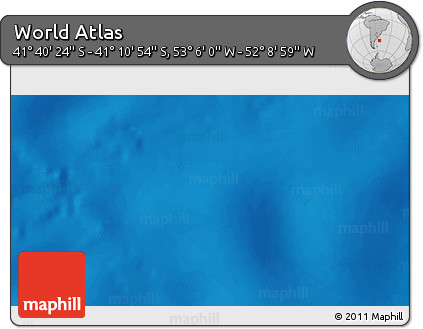 Physical 3D Map of the Area around 41° 25' 39" S, 52° 37' 30" W