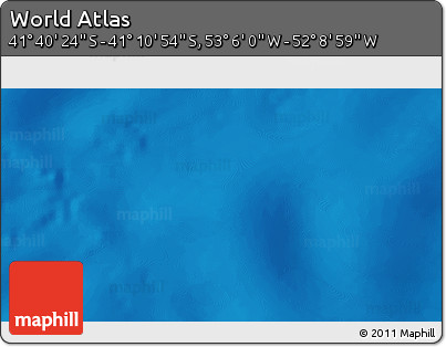 Physical 3D Map of the Area around 41° 25' 39" S, 52° 37' 30" W