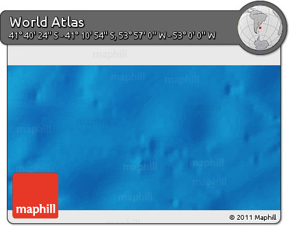 Physical 3D Map of the Area around 41° 25' 39" S, 53° 28' 30" W