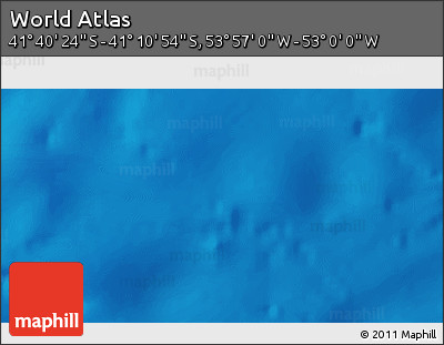 Physical 3D Map of the Area around 41° 25' 39" S, 53° 28' 30" W