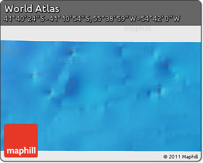 Shaded Relief 3D Map of the Area around 41° 25' 39" S, 55° 10' 29" W