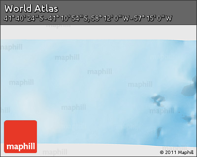Physical 3D Map of the Area around 41° 25' 39" S, 57° 43' 30" W