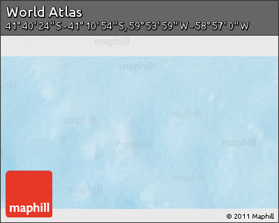 Physical 3D Map of the Area around 41° 25' 39" S, 59° 25' 29" W