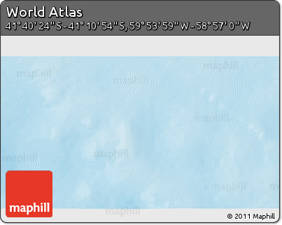 Physical 3D Map of the Area around 41° 25' 39" S, 59° 25' 29" W