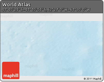 Physical 3D Map of the Area around 41° 25' 39" S, 61° 58' 30" W